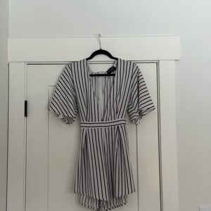 Striped Black and White Romper